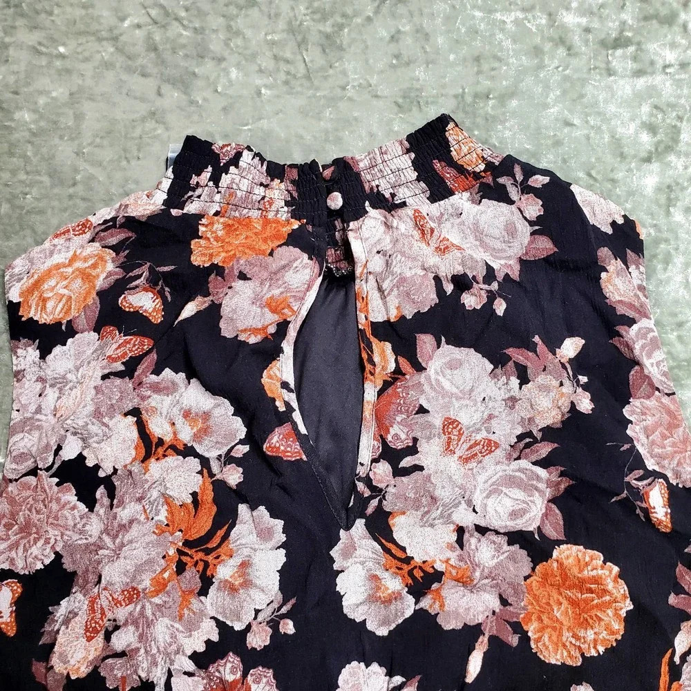 Torrid Midi Gauze Mock Neck Floral Dress - Picture 4 of 12
